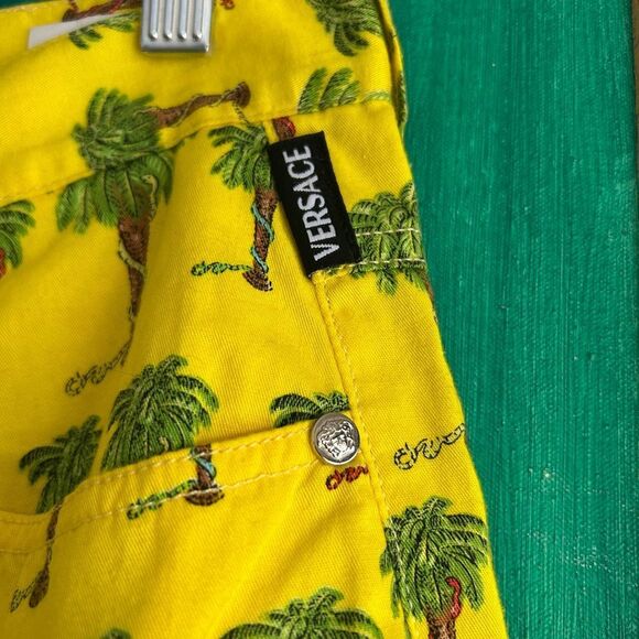 Vintage 90s Versace Jeans Couture Palm Tree Garden Of Eden Snakes jeans - Picture 16 of 16